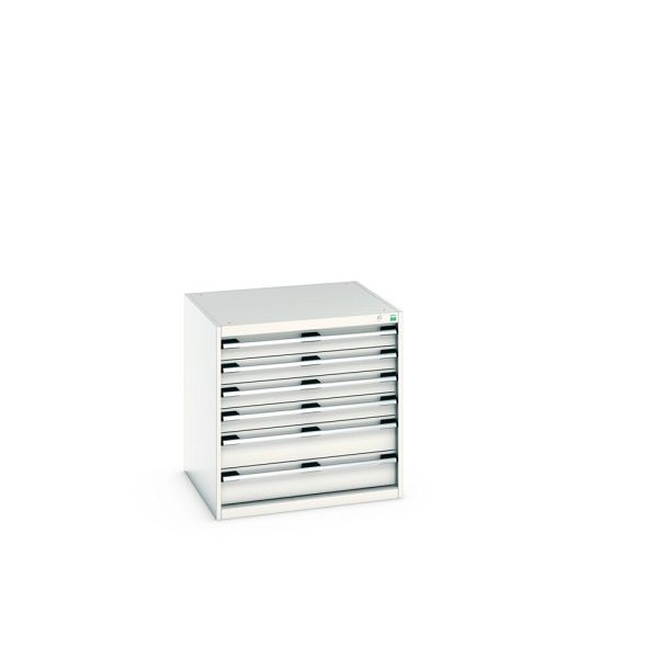 bott cubio Schubladenschrank bestückt, mit 6 Schubladen, BxTxH: 800x750x800mm, RAL 7035/7035, Lichtgrau, 40028102.16V