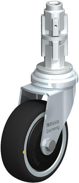 Blickle LRA-PATH 75K-ELS-FK-E03 Apparate-Lenkrolle mit Expander, Thermoplastisches Polyurethan, Grau, 848652