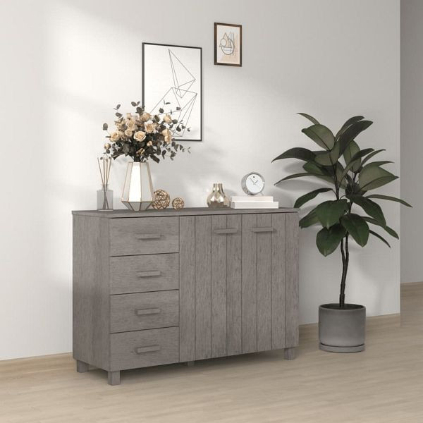 vidaXL Sideboard HAMAR Hellgrau 113x40x80 cm Massivholz Kiefer, 340447