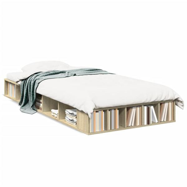 vidaXL Bettgestell Sonoma-Eiche 75x190 cm Holzwerkstoff, 3280533