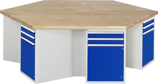 RAU Gruppenwerkbank Serie 4000, 12 x Schublade, 2700x840x2340 mm, 03-492-135B4S.11