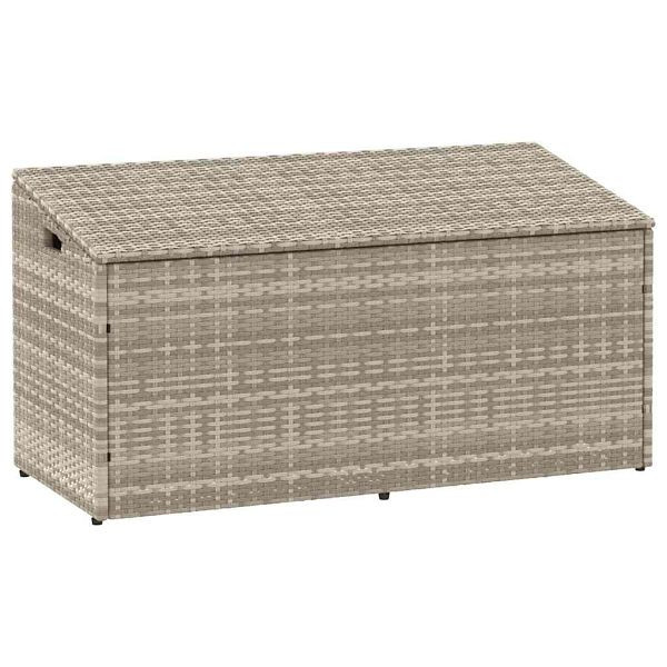 vidaXL Garten-Auflagenbox Hellgrau 110x50x58 cm Poly Rattan, 4104073
