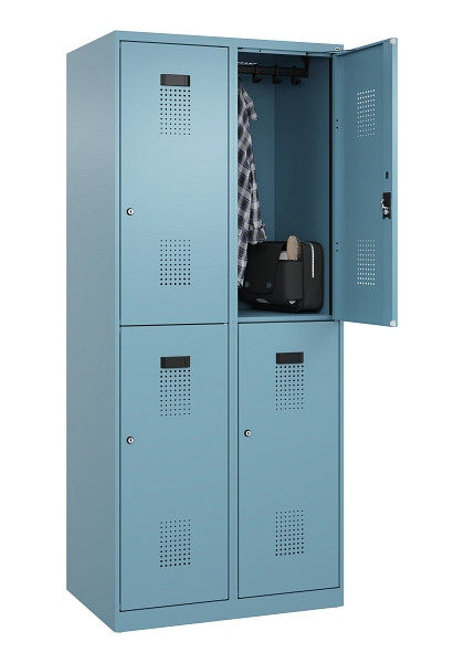 C+P Doppelstöckiger Spind Evolo PLUS, 4 Fächer, 1850x800x500mm, 0010/0010, Zylinderschloss, 049300-22 S10048