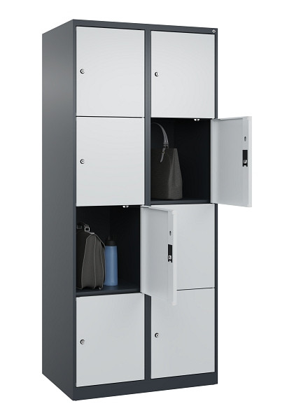 C+P Schließfachschrank Evolo PLUS, 8 Fächer, 1850x800x500mm, 7016/7035, 049000-224 S10017