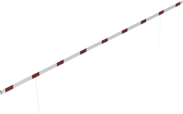 Schake Barriere Aluminiumprofil weiß beschichtet / rot reflektierend, einseitig reflektierend, Querrohrlänge: 6000 mm, 4117_60B