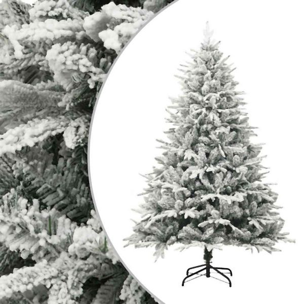 vidaXL Künstlicher Weihnachtsbaum Beschneit Grün 180 cm PVC PE, 328494
