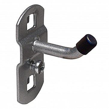 ADB Werkzeughalter mit schrägem Hakenende, passend für Eurolochung (10x10mm / 38x38mm), Ø: 6mm, Farbe: alu, RAL 9006, 50mm, 23114