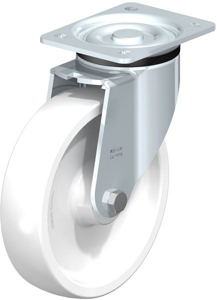 Blickle LK-SPO 201G Stahlblech-Lenkrolle, schwere Ausführung, mit Anschraubplatte, Polyamid, Weiß, 335729
