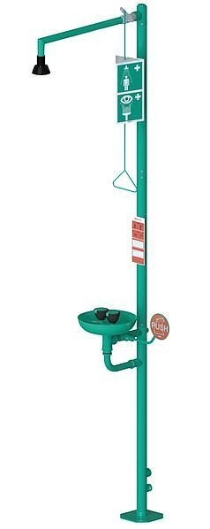 asecos Körperdusche, freistehend, Grün TÜV geprüft, 26743