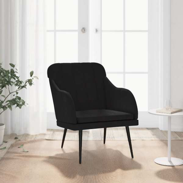 vidaXL Sessel Schwarz 63x76x80 cm Samt, Füllung: Schaumstoff, 351459