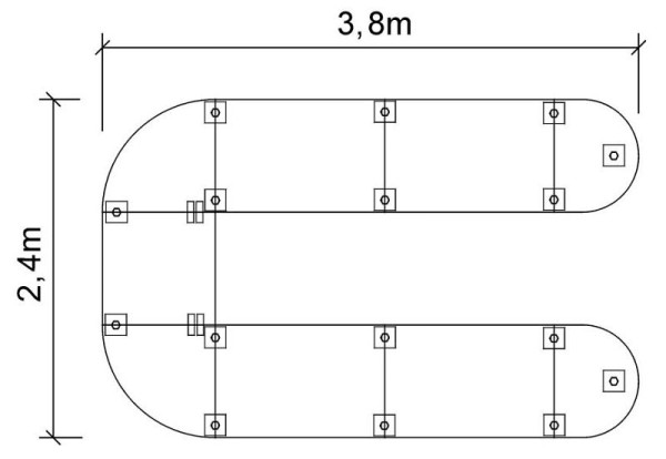 Hammerbacher Meeting Tischsystem K-Serie Set K6, 380 x 240 cm, 2x VKA60, 2x VKP91, 1x VKP08, 4x VKP12, 16x VSTFK, grau, VSETK6/5/C