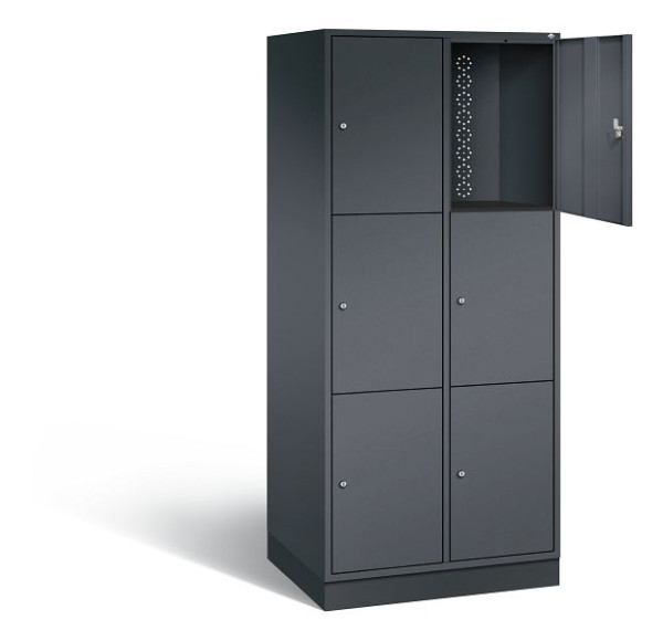 C+P XL-Schließfachschrank Intro, H1950xB820xT590mm, Farbe: Schwarzgrau, 8370-203 S10000