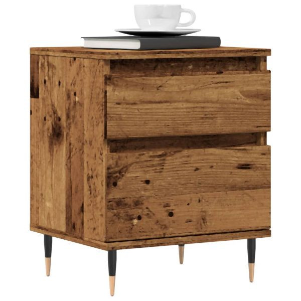 vidaXL Nachttische 2 Stk. Altholz-Optik 40x35x50 cm Holzwerkstoff, 857397