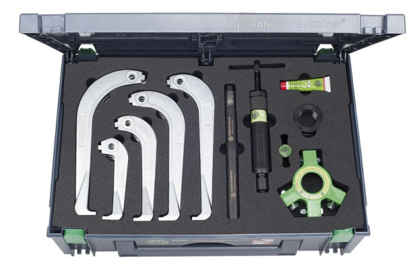 Kukko Hydraulischer "10 Abzieher" - Satz mit selbstzentrierenden Abzughaken, Spannweite außen: 250 mm, 845-851