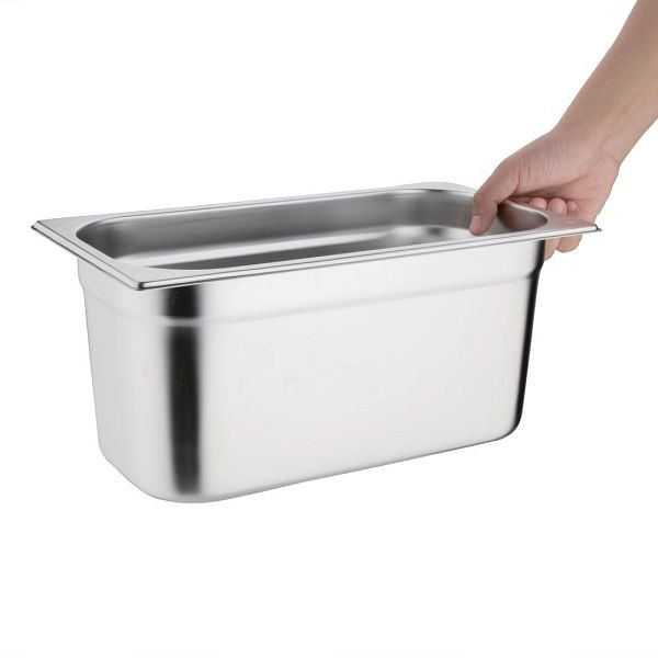 Vogue Edelstahl Gastronorm Behälter Set 2x 1/3 2x 1/6 Mit Deckeln, SA249