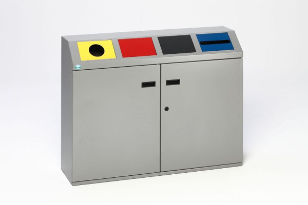 VAR Wertstoffsortiersystem 200 Liter 4-Fach, silber, 21165