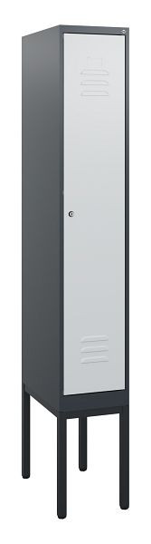 C+P Umkleidespind Classic PLUS, Gestell, 1950x300x500mm, 7016/7035, Zylinderschloss, 0800305-10 S10028