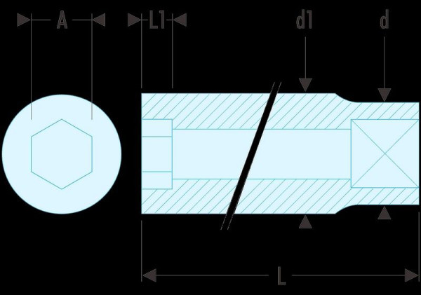 Facom Steckschlüssel 1/4" 6-Kant 5/16, R.5/16