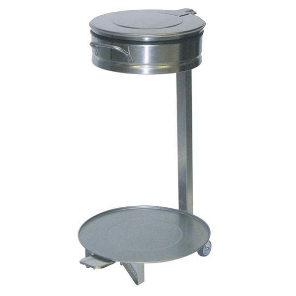 KBS Müllsackwagen, ø45 cm, aus Edelstahl, mit Fußpedal und Hubdeckel, 21020005