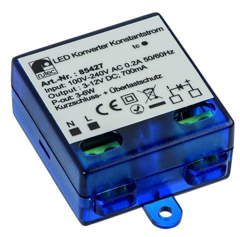 rutec LED-Konverter 700 mA 3W-6W 100-240V AC Schraubanschluss, 85427
