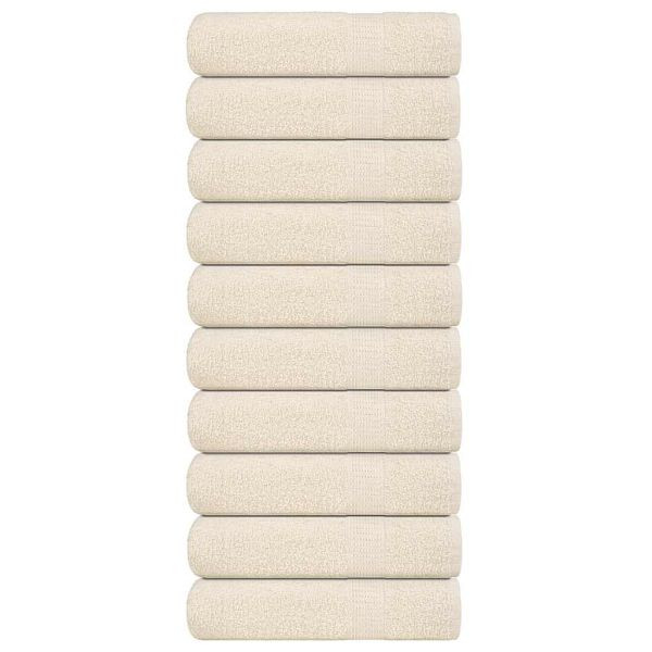 vidaXL Duschtücher 10 Stk. Creme 70x140 cm 360 g/m² 100% Baumwolle, 137003