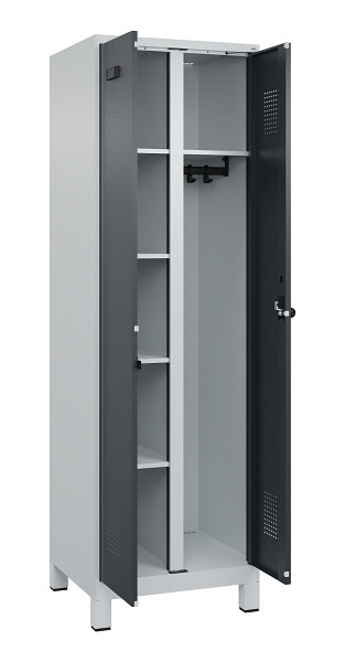 C+P Wäsche-/Garderobenspind Evolo PLUS, mit Füßen, 2 Abteile, 1950x600x500mm, 7035, RAL 7016 Anthrazitgrau, Drehriegel, 049610-20 S10012