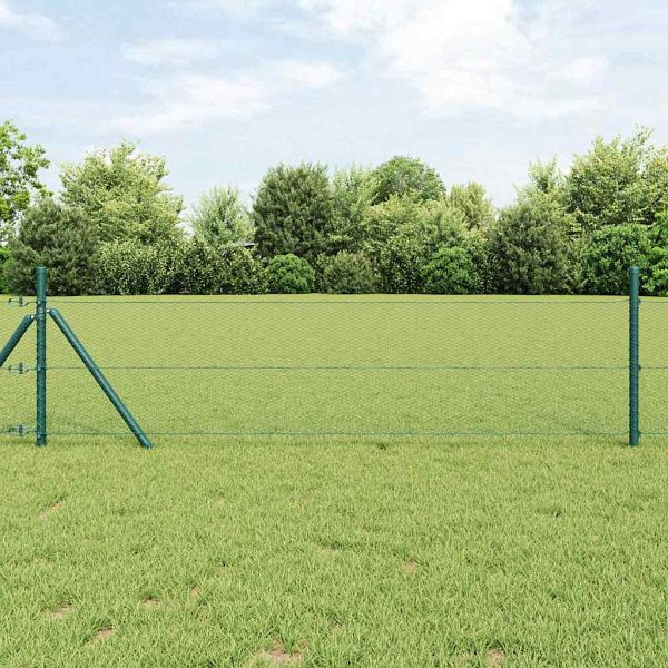 vidaXL Hexagonzaun Grün 0,6 x 100 m Stahl, 42005449