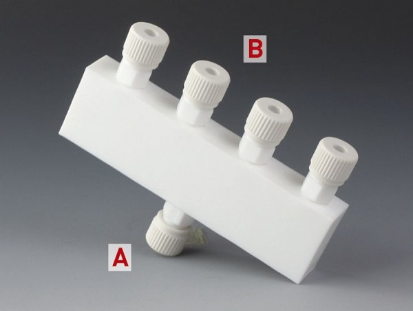 Bohlender Verteiler für Schlauch Außen-Durchmesser in mm: 6, Abmessungen L x B x H mm 100 x 22 x 96, D 512-02
