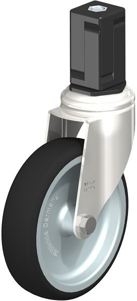 Blickle LKRXA-PATH 126G-11-EXV17 Edelstahl-Apparate-Lenkrolle mit Expander, Thermoplastisches Polyurethan, Grau, 853483