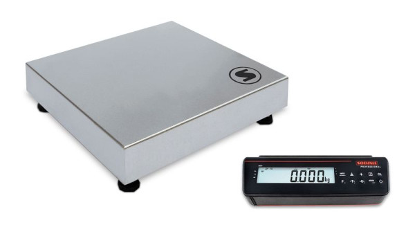 Soehnle Tischwaage geeicht mit Terminal 3820, Zweibereich, Höchstlast: 3/6kg, Ziffernschritt: 1/2 g, 400x300mm, IP65, 7571.02.110/5710.00.004