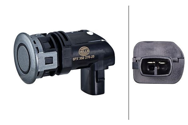 HELLA Sensor, Einparkhilfe, 2-polig, gesteckt, lackierbar, 6PX 358 270-251