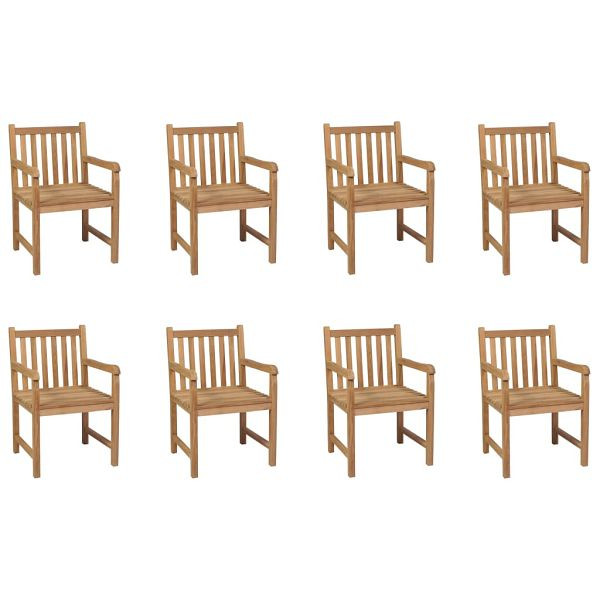 vidaXL Gartenstühle 8 Stück Massivholz Teak, 3073003