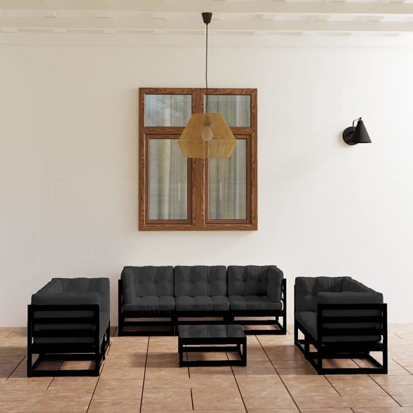 vidaXL 8-teilig Garten-Lounge-Set mit Kissen Kiefer Massivholz, 3076508