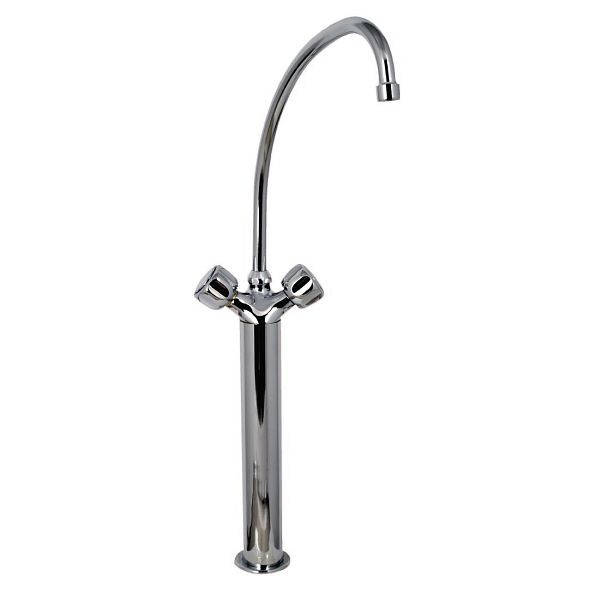 Gastro M professioneller Monoblock Mischhahn mit Drehknopfbedienung, Mischhahn 20cm und 20cm Erhöhung (bis zu den Drehknöpfen), DY377