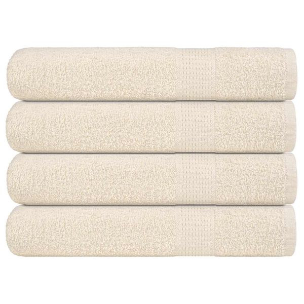 vidaXL Handtücher 4 Stk. Creme 100x200 cm 360 g/m² 100% Baumwolle, 137011