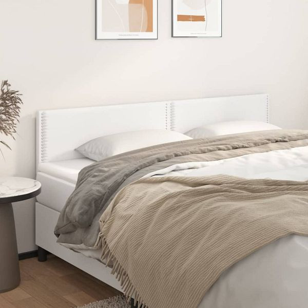 vidaXL Kopfteile 2 Stück Weiß 100x5x78/88 cm Kunstleder, 345993