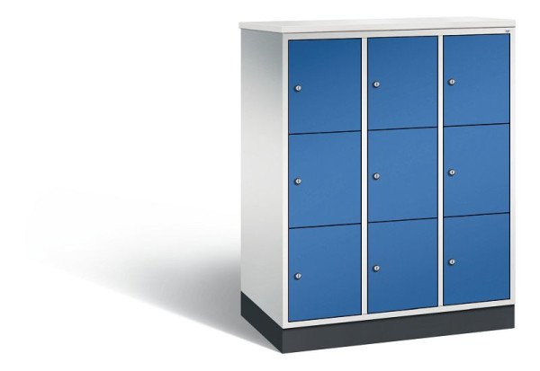 C+P Schließfachschrank Intro, H1255xB920xT490mm, Farbe: Lichtgrau / Enzianblau, 8573-301 S10376