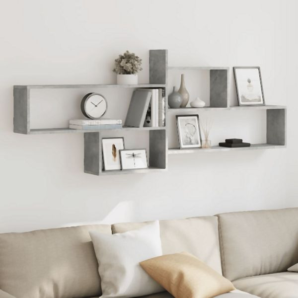 vidaXL Wandregal Betongrau 167,5x18x68 cm Holzwerkstoff, 853320