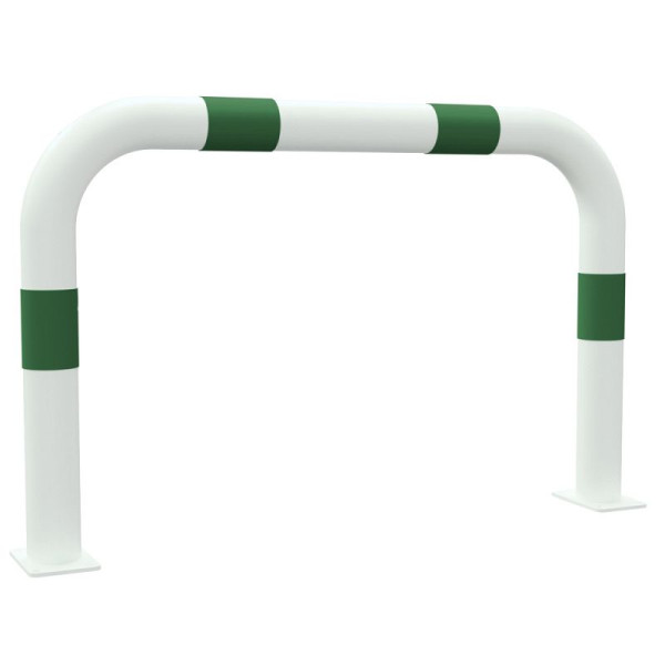 STEIN HGS Absperrbügel zum Aufdübeln aus Stahlrohr Ø76 mm, Breite 1000 mm, weiß, grün, 80470.0007