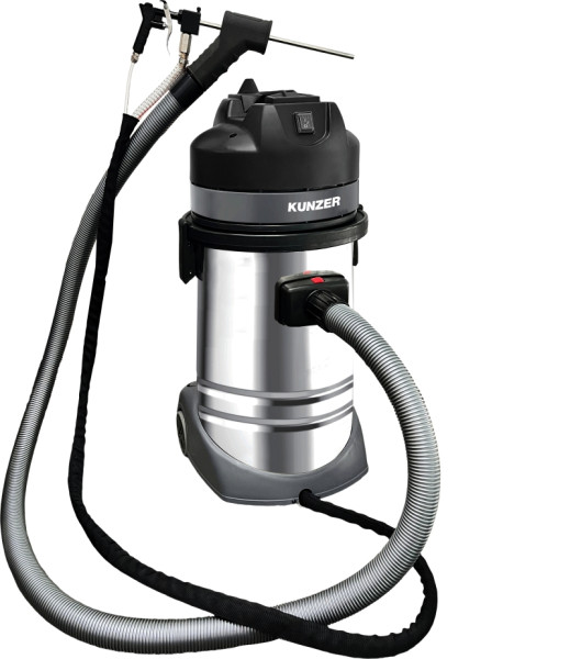 Kunzer Walnussstrahlgerät 1400W Leistung 240 V - 3 x Sprühlanze, Schutzbrille, Saugschlauch 2m, Adapter 17 Stück inklusive 2,5kg Walnussgranulat, 7WSG01.1