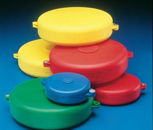 DENIOS Ventil-Absperrung für Handräder mit Durchmesser 64-127 mm, rot, 209716