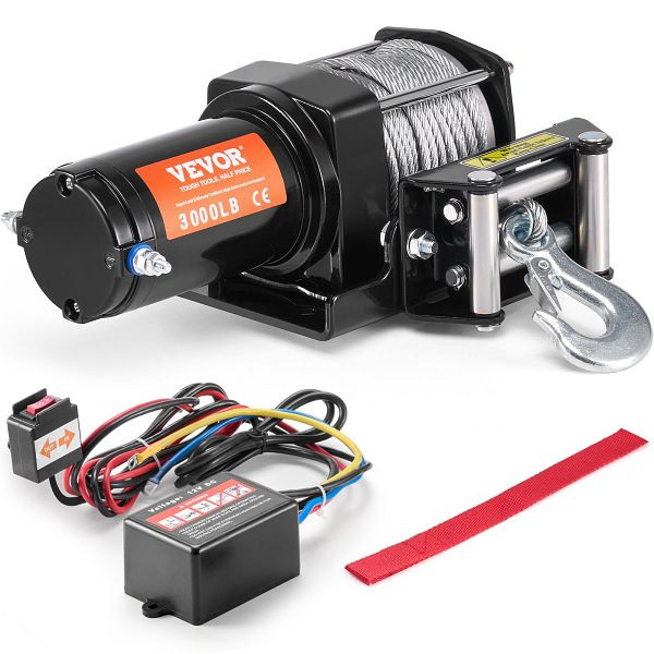 VEVOR Elektrische Seilwinde 12V 1361KG Elektrowinde Motorwinde Offroadwinde ATV, ATVGSSJPYXYK43JX7V9