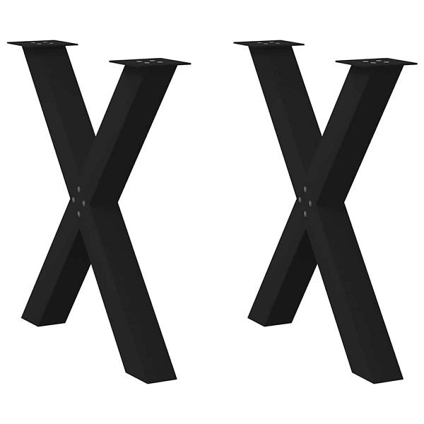 vidaXL Esstischbeine X-Form 2 Stk. Schwarz 70x(72-73) cm Stahl, 4012976