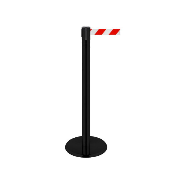 Stein HGS Personenleitsystem -P-Line 360-, Metall, schwarz beschichtet, rot/weiß diagonal (schraffiert), mit Sicherheitsverschluss (selbstlösend), Gurtlänge: 2,3 m, 40007-1303
