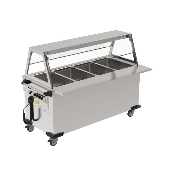 Rieber Kinderbuffet-Wagen mit 4 Wannen, Edelstahl, 88160412