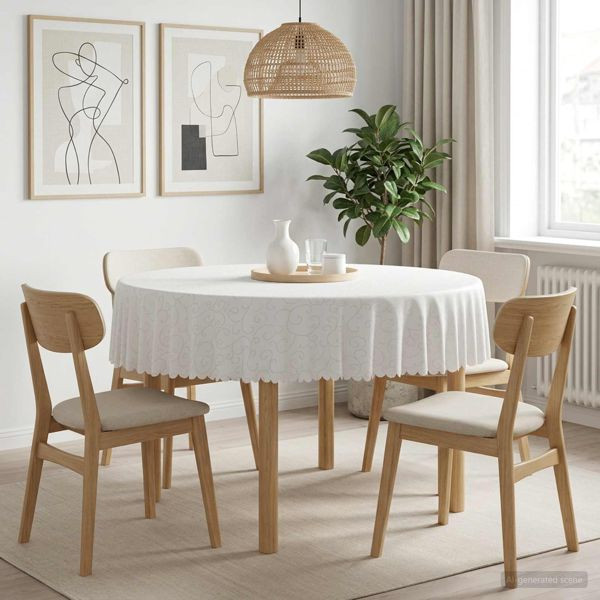 vidaXL Tischdecke 5 stk. Rund Weiß Ø 180 cm, 42040504