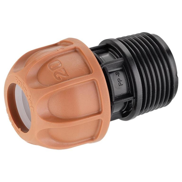 Claber Klemmverbinder 1/2“ (20 mm) mit 1" AG für unterirdische Bewässerung, VE: 20 Stück, CL903180000