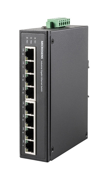 MICROSENS Netzwerk-Switch Unmanaged Gigabit Ethernet (10/100/1000), 8 Ports, Schwarz ohne (PoE), MS657208X