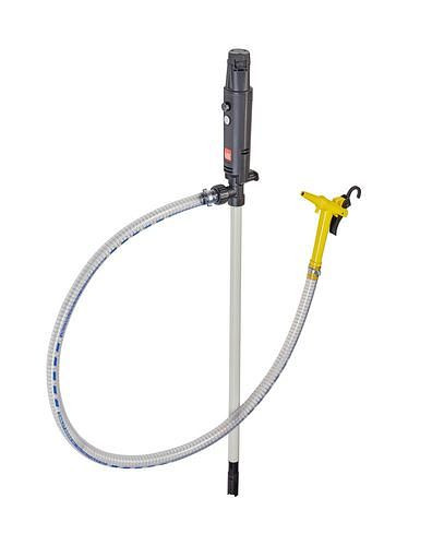 DENIOS Akku-Pumpe B1 aus PP, 75 W, Tauchtiefe 500 mm, Schlauch 1,5 m, Zapfventil, 267769
