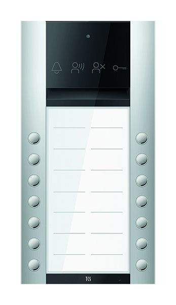 TCS Türkontrollsystem PES PRO Audio Außenstation 14T 2Saplten AP EN silber, ASA120214-0010